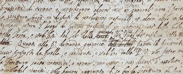 找到了伽利略写给卡斯泰利的重要信件的原件